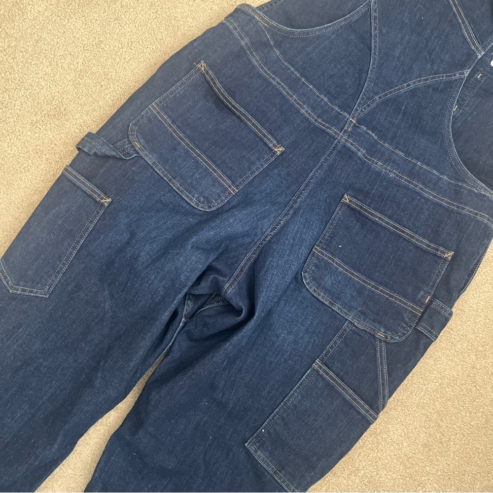 CARHARTT 104044 BIB Denim Overalls RUGGED FLEX STRETCH DBL Knees NWOT Unworn EC - Picture 3 of 11